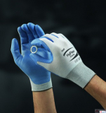 Schnittschutzhandschuhe HyFlex 11-518 PU teilbeschichtet hellblau